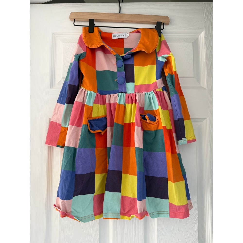 Only Little Once Girls Patchwork Colorful Dress